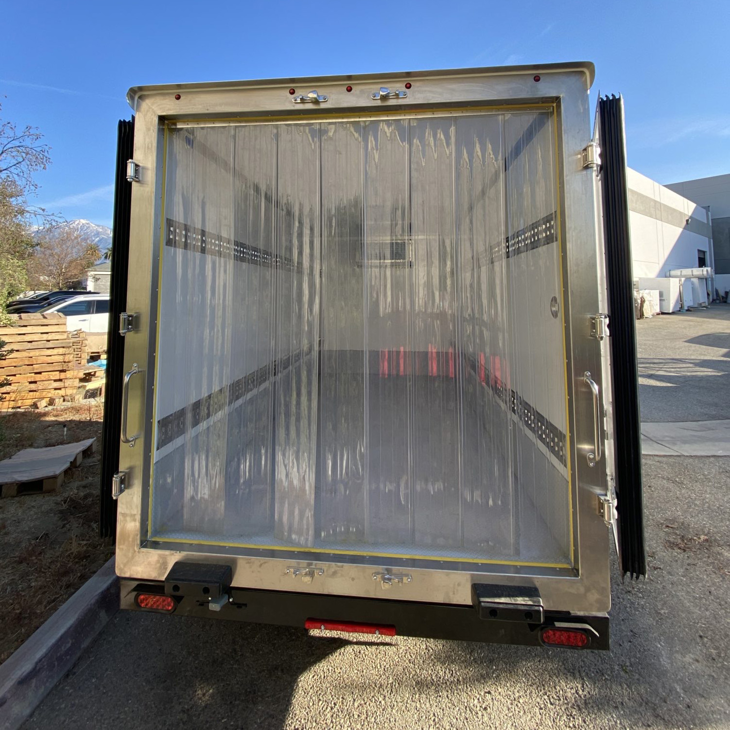 12 foot Economy Cold Box refrigerated trailer Strip Curtains